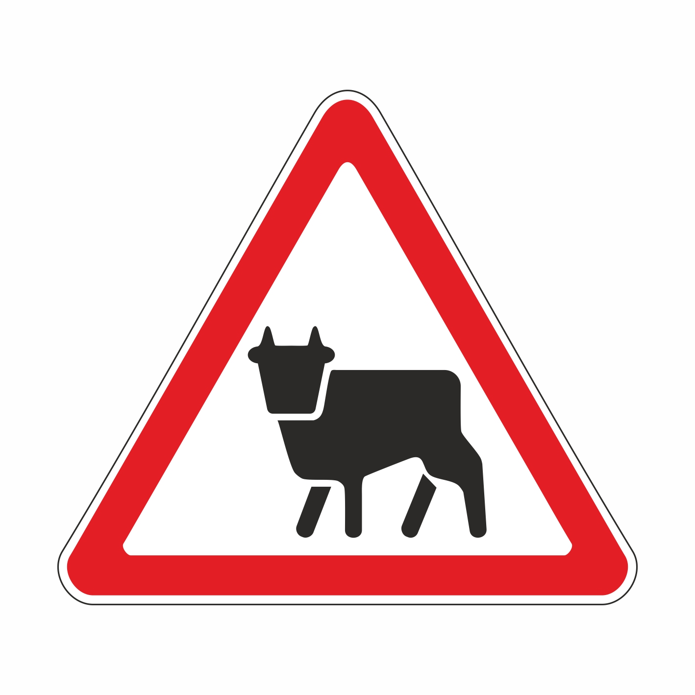 Перегон скота дорожный знак